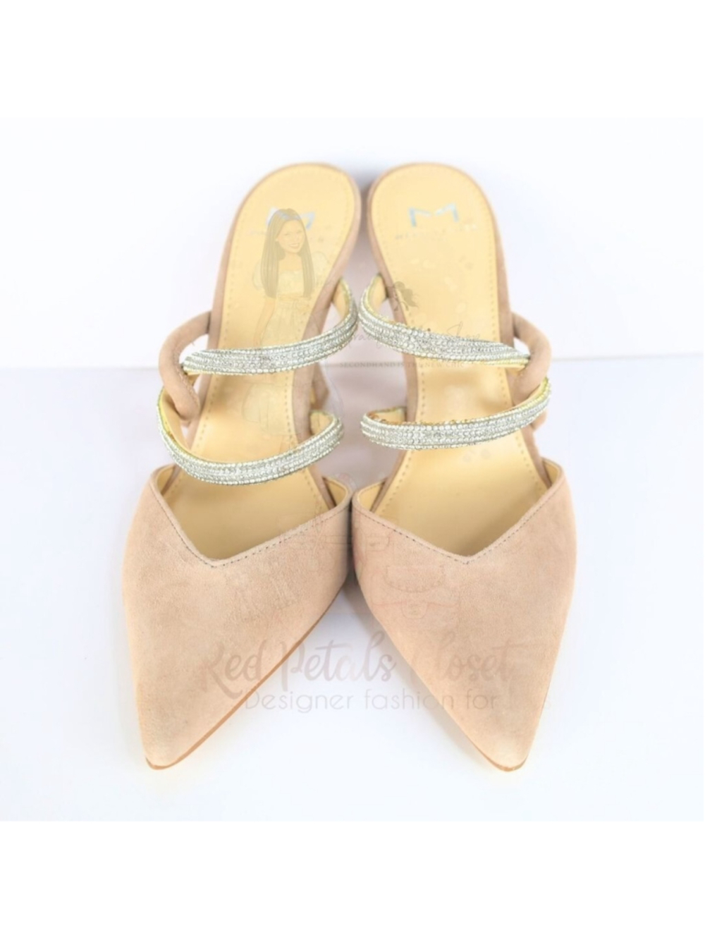 Marc Fisher Women's Candy High Heel Mules Natural Size 6.5- 0214 - Picture 1 of 16